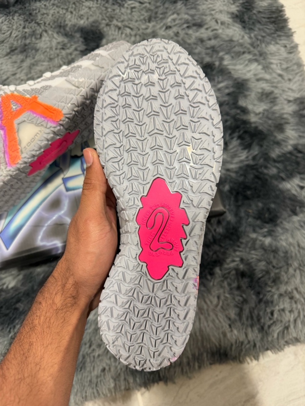 Nike White Sneakers with Pink Swoosh and Bright Orange 'A' Accent - Picture 5 of 13